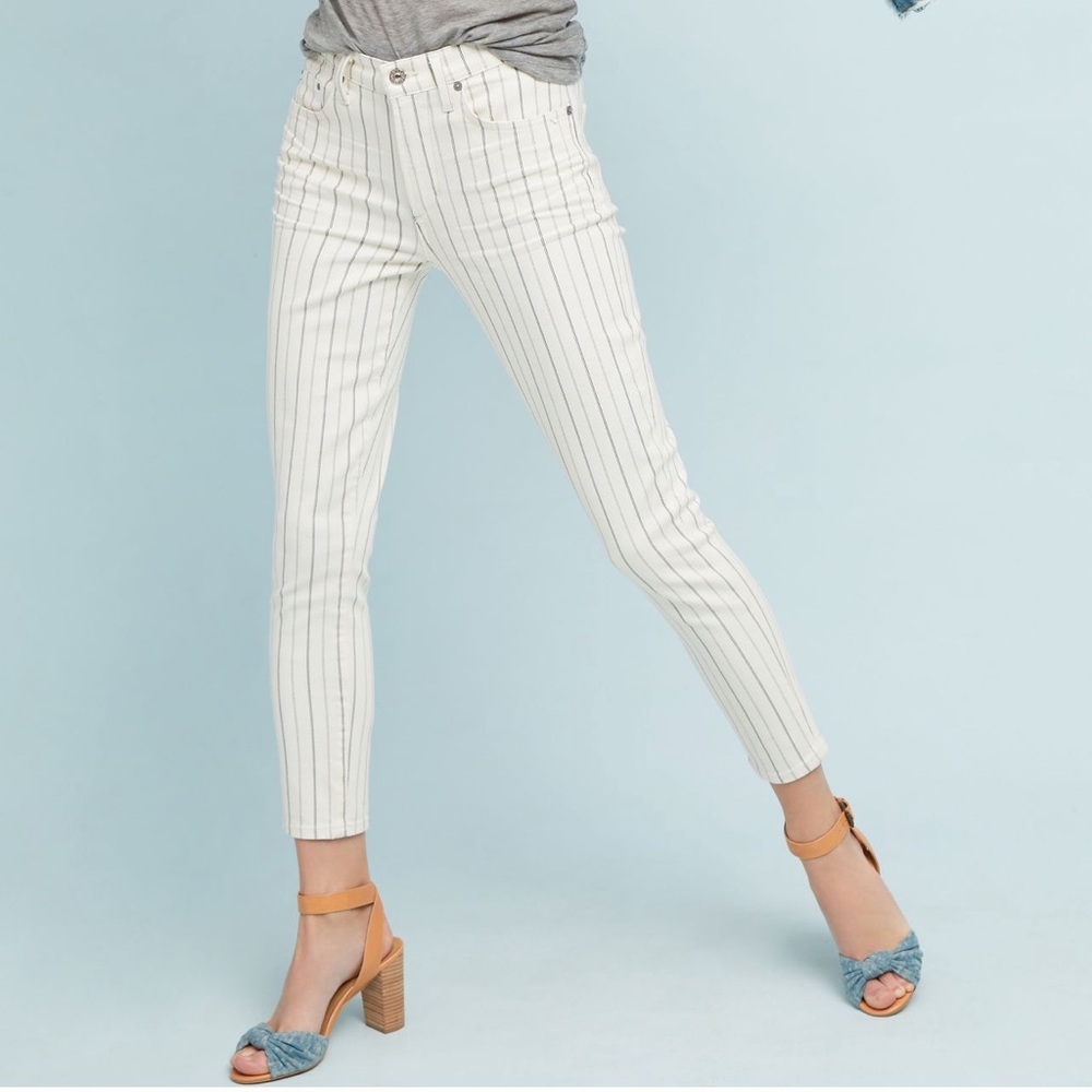 CITIZENS OF HUMANITY Pinstriped Rocket High-Rise
Skinny Jeans - Sz 25
